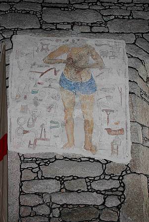 St Just in Penwith - Detail of Wall Fresco